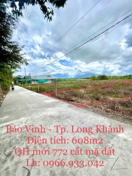 Cần bán gấp 600m2 Đường Bê Tông. Tại P. Bảo Vinh, Tp Long Khánh,