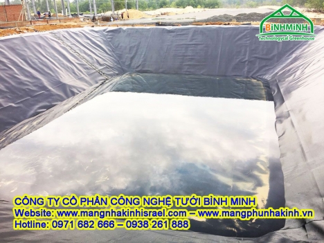 Bạt lót hồ bình minh, bạt trải hồ, bạt chứa nước, bạt lót hồ tại hà nội, giá bạt hdpe
