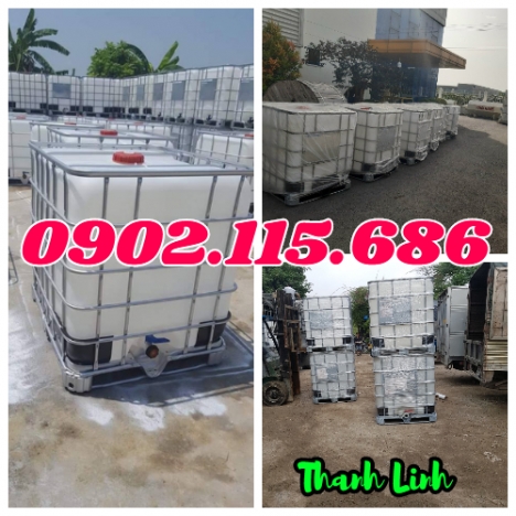 Bồn nhựa 1000 lít, bồn chứa hóa chất, bồn nhựa, tank nhựa, tank nhựa IBC 1000 lít, bồn nước nhựa vuô