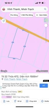 BÁN ĐẤT VƯỜN NHƠN TRẠCH XÃ VĨNH THANH GIÁ RẺ CHỈ 4.5TR - M2