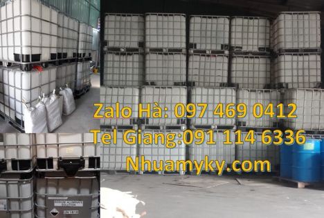 Thùng ibc dung tích 1000 lít, bồn ibc, Bồn nhựa, bồn đựng hóa chất 1000 lít, Thùng nhựa trắng dung t