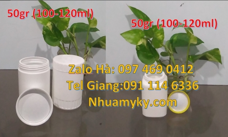 Hũ nhựa pet 50gr, hũ nhựa pet 50 gram, hũ 200g đựng tinh bột nghệ, hũ nhựa 200 gram duy tân, hũ nhựa