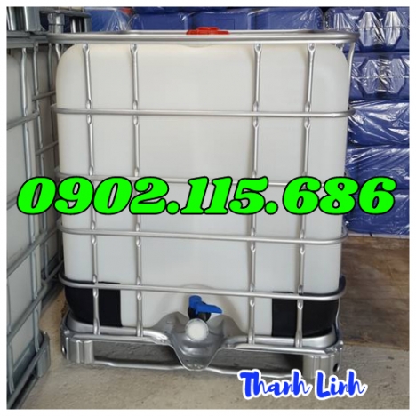Bồn nhựa 1000 lít, bồn chứa hóa chất, bồn nhựa, tank nhựa, tank nhựa IBC 1000 lít, bồn nước nhựa vuô