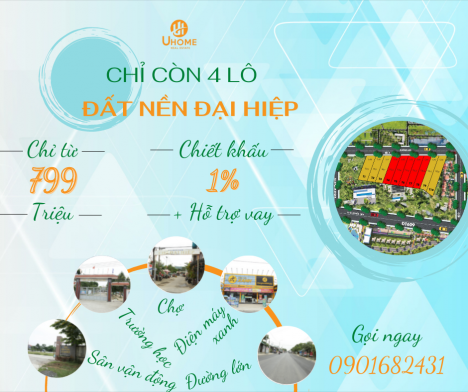 ĐẤT NỀN Trung Tâm ĐẠI HIỆP chỉ từ 799 TRIỆU