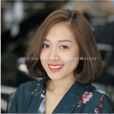Tóc bob uốn xoăn, tóc bob uốn layer dài ngang vai - Tiệp Nguyễn Hair Salon