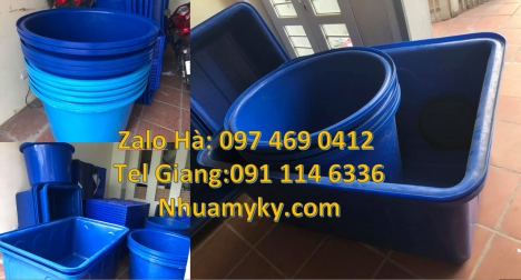 Thùng nhựa tròn 3000L  1100L nuôi hải sản, Thùng nhựa chữ nhật 1200l 1100l, Thùng tròn 2000 lí
