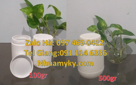 Hũ nhựa pet 50gr, hũ nhựa pet 50 gram, hũ 200g đựng tinh bột nghệ, hũ nhựa 200 gram duy tân, hũ nhựa