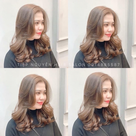 Tóc bob uốn xoăn, tóc bob uốn layer dài ngang vai - Tiệp Nguyễn Hair Salon