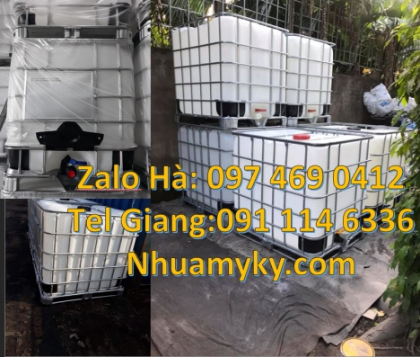 Thùng ibc dung tích 1000 lít, bồn ibc, Bồn nhựa, bồn đựng hóa chất 1000 lít, Thùng nhựa trắng dung t