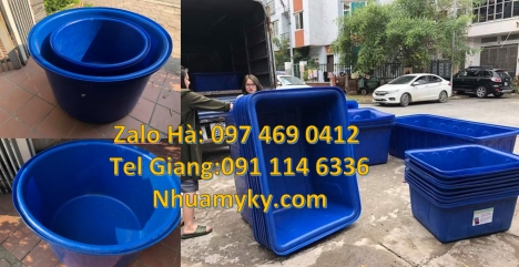 Thùng nhựa tròn 3000L  1100L nuôi hải sản, Thùng nhựa chữ nhật 1200l 1100l, Thùng tròn 2000 lí