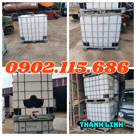 Bồn nhựa 1000 lít, bồn chứa hóa chất, bồn nhựa, tank nhựa, tank nhựa IBC 1000 lít, bồn nước nhựa vuô