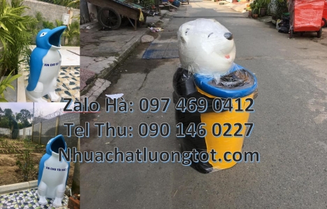 sọt rác con voi, sọt rác cá heo, sỉ thùng rác thú, Thùng rác con vật composite, Thùng rác hình