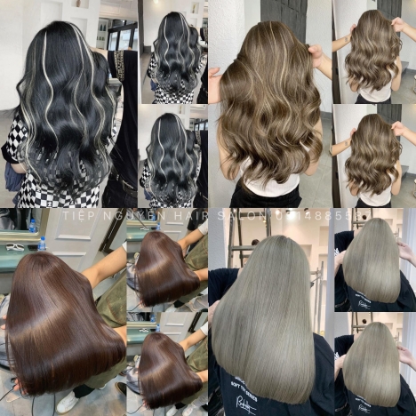 Nhuộm tóc đẹp, uốn tóc xoăn sóng lơi dài mái bay Tiệp Nguyễn Hair ư