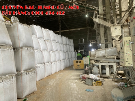 Bao jumbo cũ đựng hạt nhựa 90*90*110cm ống nạp đáy xã