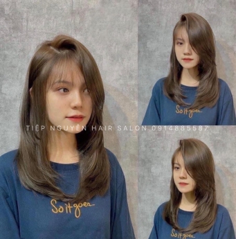 Tóc bob uốn xoăn, Uốn tóc xoăn ngang vai cho nàng mặt vuông Tiệp Nguyễn Hair Salon