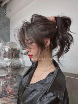 Nhuộm Uốn tóc xoăn ngang vai đẹp tự nhiên Tiệp Nguyễn Hair Salon