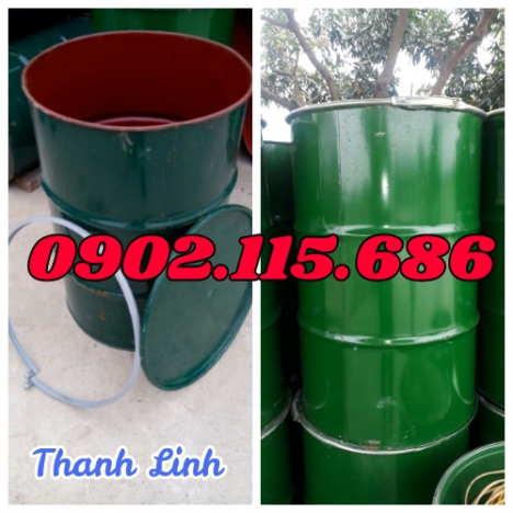 Thùng phuy sắt, thùng phi, thùng phuy sắt 220 lít nắp mở, thùng phuy đựng hóa chất, phuy sắt nắp mở