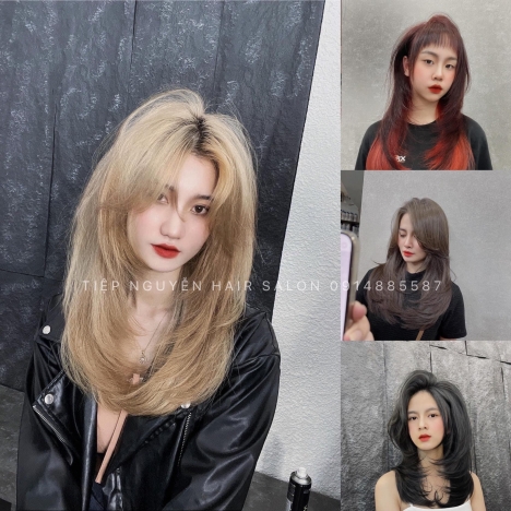 Nhuộm tóc đẹp, uốn tóc xoăn sóng lơi dài mái bay Tiệp Nguyễn Hair ư