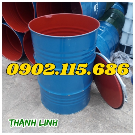 Thùng phuy sắt, thùng phi, thùng phuy sắt 220 lít nắp mở, thùng phuy đựng hóa chất, phuy sắt nắp mở