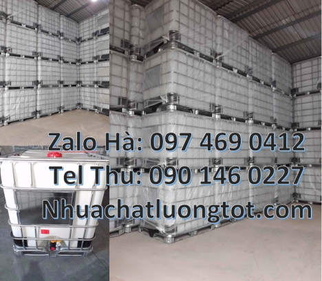 Bồn nhựa 1000 lít đựng hóa chất, bồn nhựa 1 khối nhập khẩu, Thùng nhựa ibc 1000 Lít đựng hóa chất, T