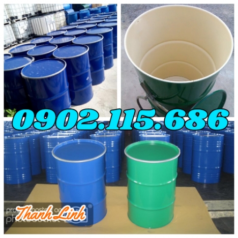Thùng phuy sắt, thùng phi, thùng phuy sắt 220 lít nắp mở, thùng phuy đựng hóa chất, phuy sắt nắp mở