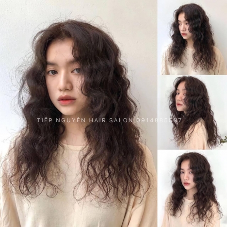 Tóc xoăn Uốn tóc xoăn ngắn ngang vai, Tóc bob tỉa layer Tiệp Nguyễn Hair Salon