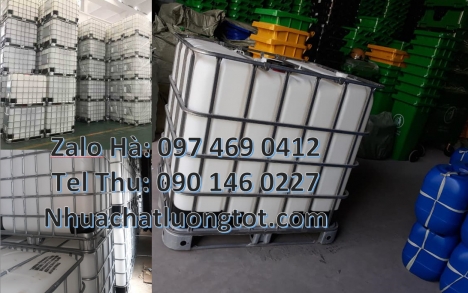 Bồn nhựa 1000 lít đựng hóa chất, bồn nhựa 1 khối nhập khẩu, Thùng nhựa ibc 1000 Lít đựng hóa chất, T