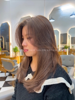 Nhuộm hightlight, Tóc bob uốn cụp ngang vai Tiệp Nguyễn Hair Salon
