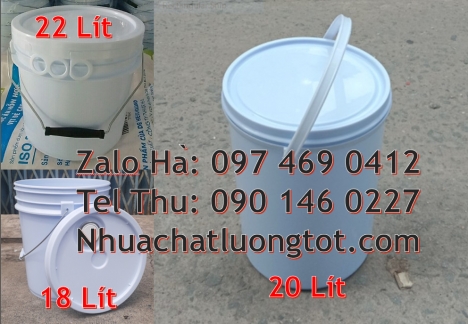 Xô nhựa đựng sơn 22 lít. Thùng sơn 5l quai nhựa, Xô nhựa 22 lít, thùng nhựa 19 l quai sắt Thùng sơ