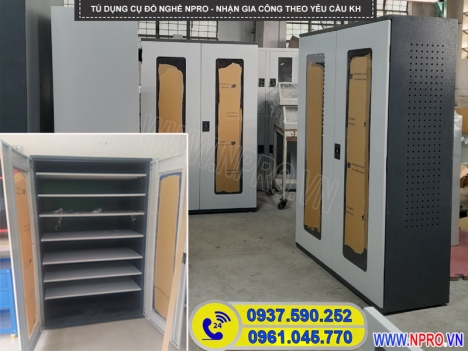 Tủ chứa đồ nghề vật tư có bảng treo, tủ treo dụng cụ cơ khí