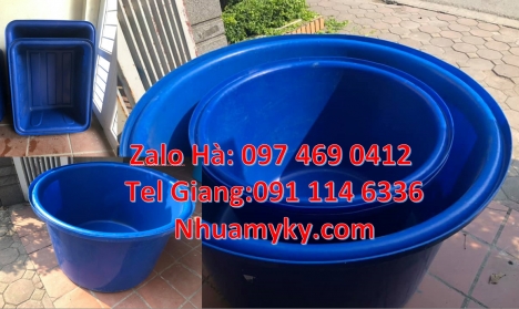 thùng nhựa dung tích lớn màu xanh, thùng chữ nhật đựng bột ngô, Thùng nhựa vuông 750 lít đựng văn