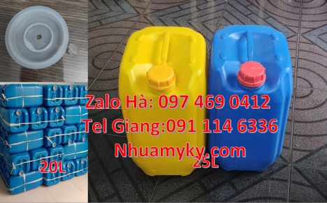 can 20 lít đựng thuốc bảo vệ thực vật, can 20l tròn, Can 25l xanh, Can 4l vòi nhấn, can vuông 5l, Ca