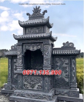 Mẫu miếu thờ thần linh bằng đá khối