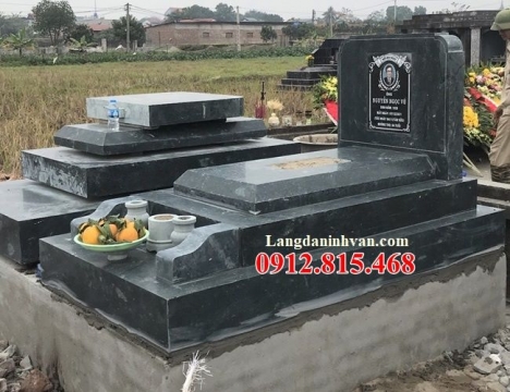 Mẫu mộ đôi đá xanh rêu nguyên khối đẹp – Lăng mộ đôi đá xanh rêu