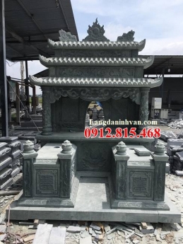 Mẫu mộ đôi đá xanh rêu nguyên khối đẹp – Lăng mộ đôi đá xanh rêu