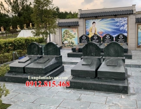 Mẫu mộ đôi đá xanh rêu nguyên khối đẹp – Lăng mộ đôi đá xanh rêu
