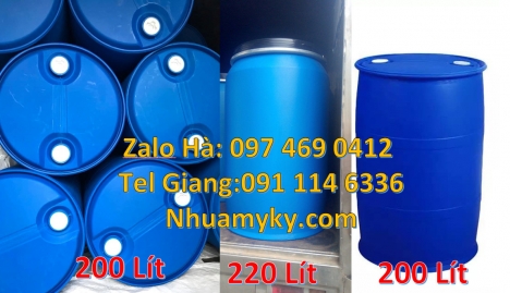 Phuy nhựa 30 lít, Thùng phuy nhựa 150 lít nắp mở, Giá bán thùng phi nhựa 200l, Thùng Phuy Nhựa 220 l