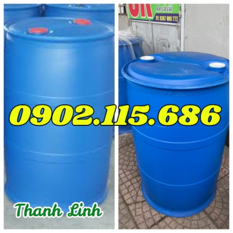Thùng phi nhựa, thùng phuy 220 lít nắp kín, thùng phuy nhựa, thùng phuy đựng hóa chất, phuy nhựa 220