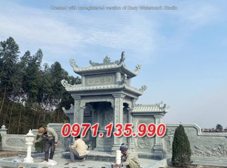 mẫu lăng mộ đá khối đẹp, nhà mồ bố mẹ bằng đá