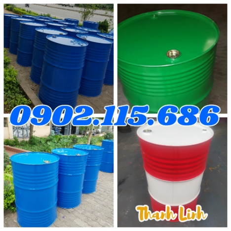 Thùng phi, thùng phuy sắt, thùng phi sắt, thùng phuy sắt 200 lít, phuy sắt nắp kín 220 lít, thùng ph