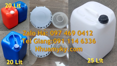 can 20l dày trắng, can 25l xanh  can nhựa 5 lít trong, can 18l đựng mật mía, can nhựa giá rẻ, can dẹ