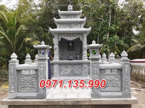 mẫu lăng mộ đá khối đẹp, nhà mồ bố mẹ bằng đá