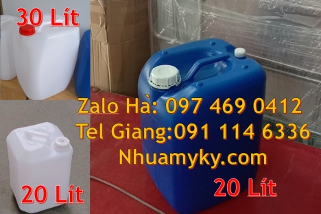 can 20l dày trắng, can 25l xanh  can nhựa 5 lít trong, can 18l đựng mật mía, can nhựa giá rẻ, can dẹ