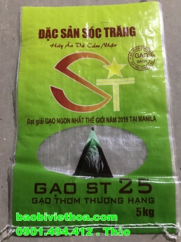 Nhận sản xuất và cung cấp bao bì, bao pp dệt đựng gạo.