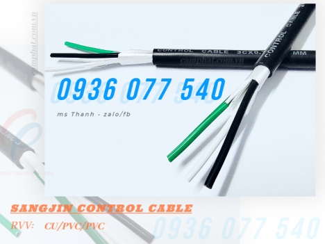 Cáp điều khiển 3 x 0.5 mm2 - Cáp Sangjin không chống nhiễu RVV