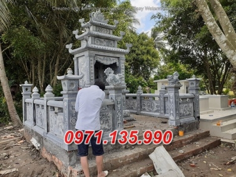 mẫu lăng mộ đá khối đẹp, nhà mồ bố mẹ bằng đá