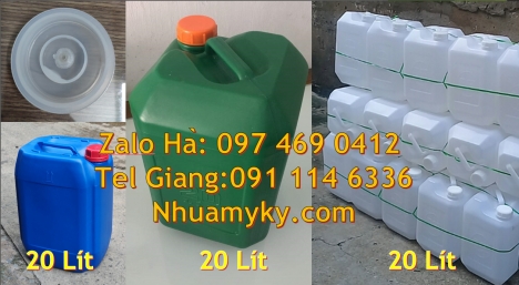 can 20l dày trắng, can 25l xanh  can nhựa 5 lít trong, can 18l đựng mật mía, can nhựa giá rẻ, can dẹ