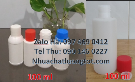 Chai 250 ml vặn, chai 250 ml nắp garenty, chai nhựa trắng đục, Chai 30ml đựng hóa chất, chai 30ml đự