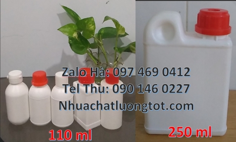 Chai 250 ml vặn, chai 250 ml nắp garenty, chai nhựa trắng đục, Chai 30ml đựng hóa chất, chai 30ml đự