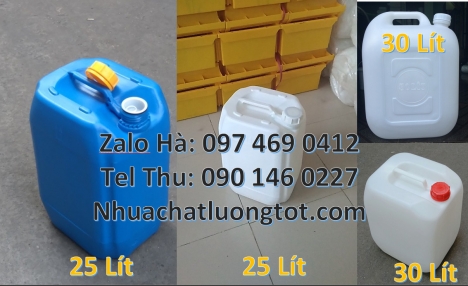 can nhựa mới 30l đựng phân bón, vỏ can nhựa 25 lít, can nhựa 10l giá rẻ, can 20l dày, can 25l xanh,